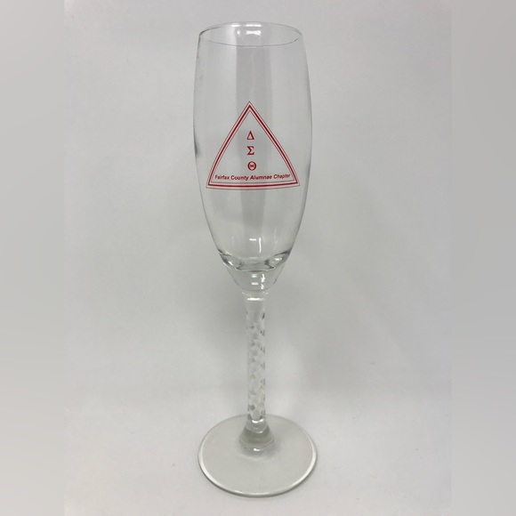 Delta Sigma Theta Sorority Wine Glass Fairfax County Alumnae Chapter Red Logo - Picture 3 of 7